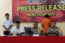 Kapolres Pasangkayu memberikan keterangan pers terkait pengungkapan kasus pembunuhan berencana.(F/Humas)